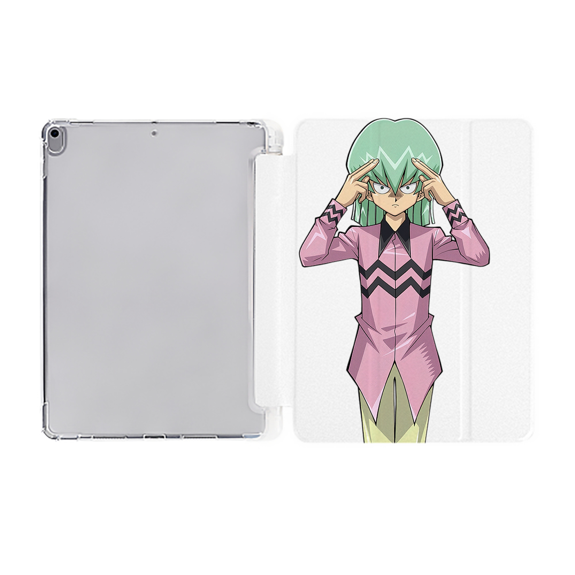 （画像用） 遊☆戯☆王 Yu-Gi-Oh! IPad ケース ペン収納付き 三つ折りスタンド PUレザー×シリコン 対応機種9.5/10.5/10.9インチ